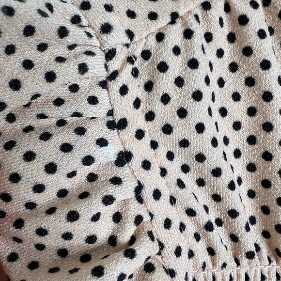 Adrianna Papell Micro dot Blouse Top ruffles smocked No Size Tag (Approx Large) - Picture 3 of 9